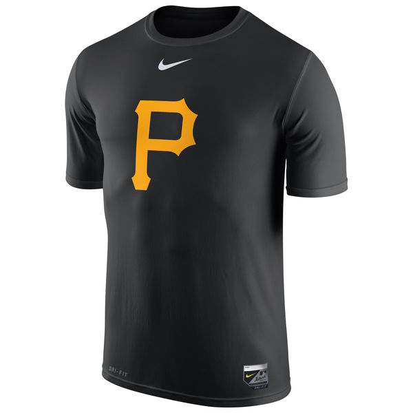 MLB Men Pittsburgh Pirates Nike Authentic Collection Legend Logo 1.5 Performance TShirt  Black
